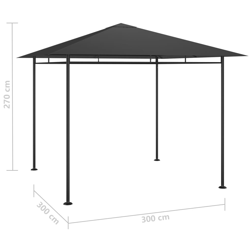 Gazebo | Anthracite | Steel, Polyester with PA coating | 3x3 metres