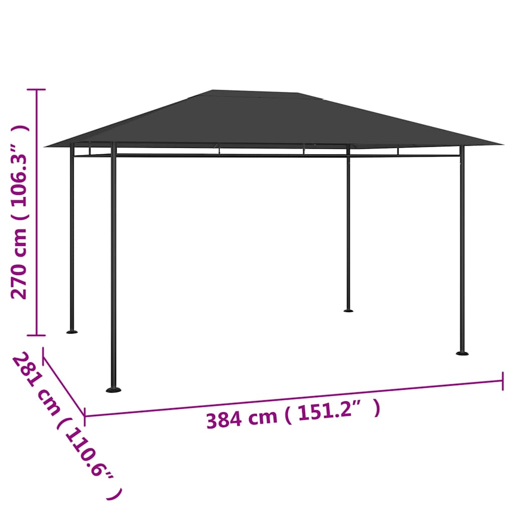 Gazebo | Anthracite | Steel | Large | Collapsible | Gazebo | Rectangular