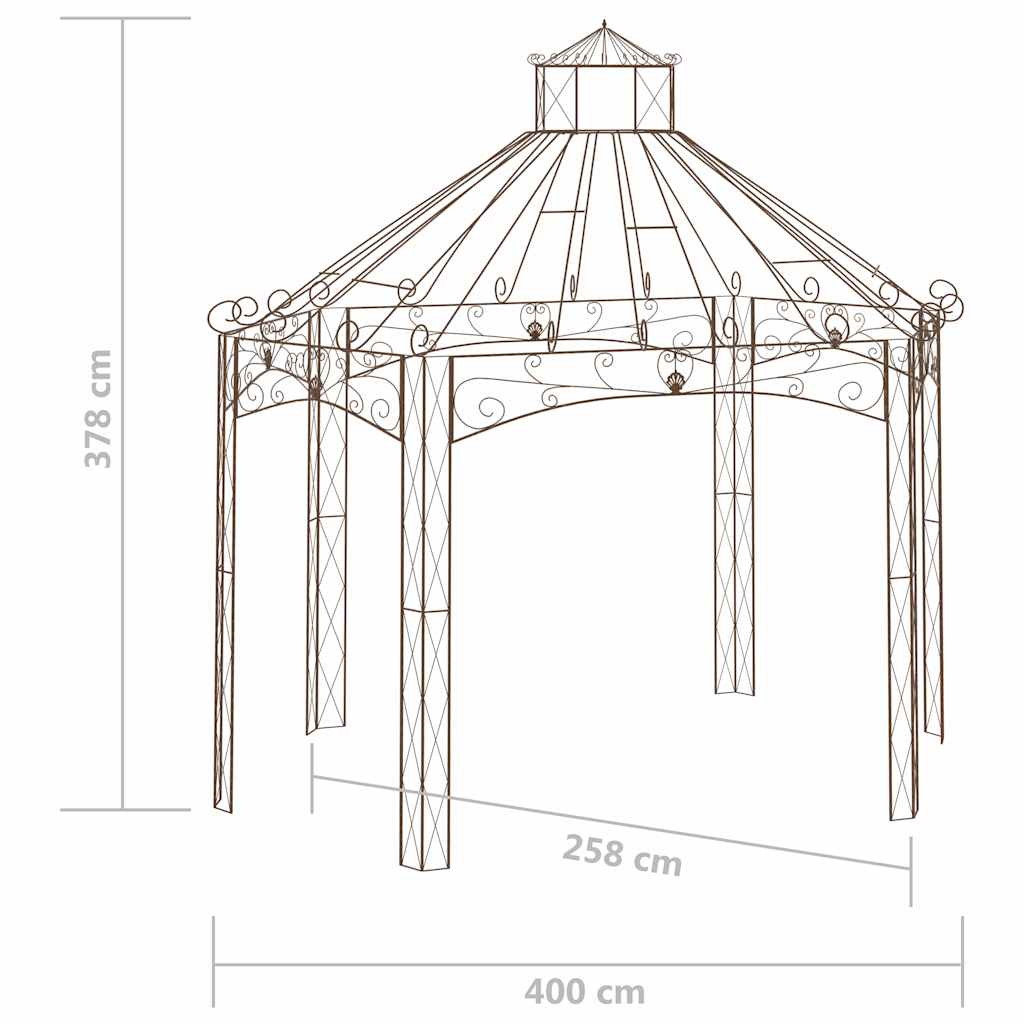 Garden Pavilion | Antique brown | Wrought Iron | Large