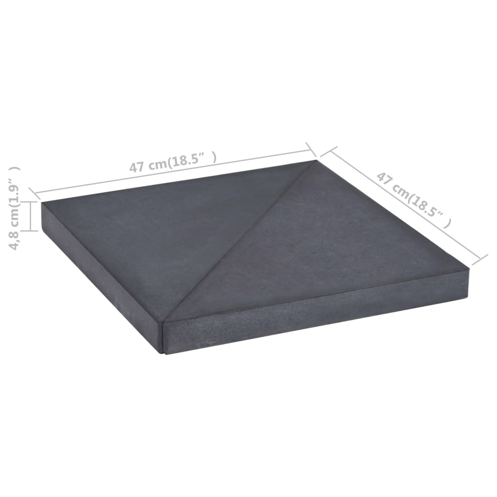 Umbrella Weight Plate | Black | Granite | 15 kg | Decorative Inlays
