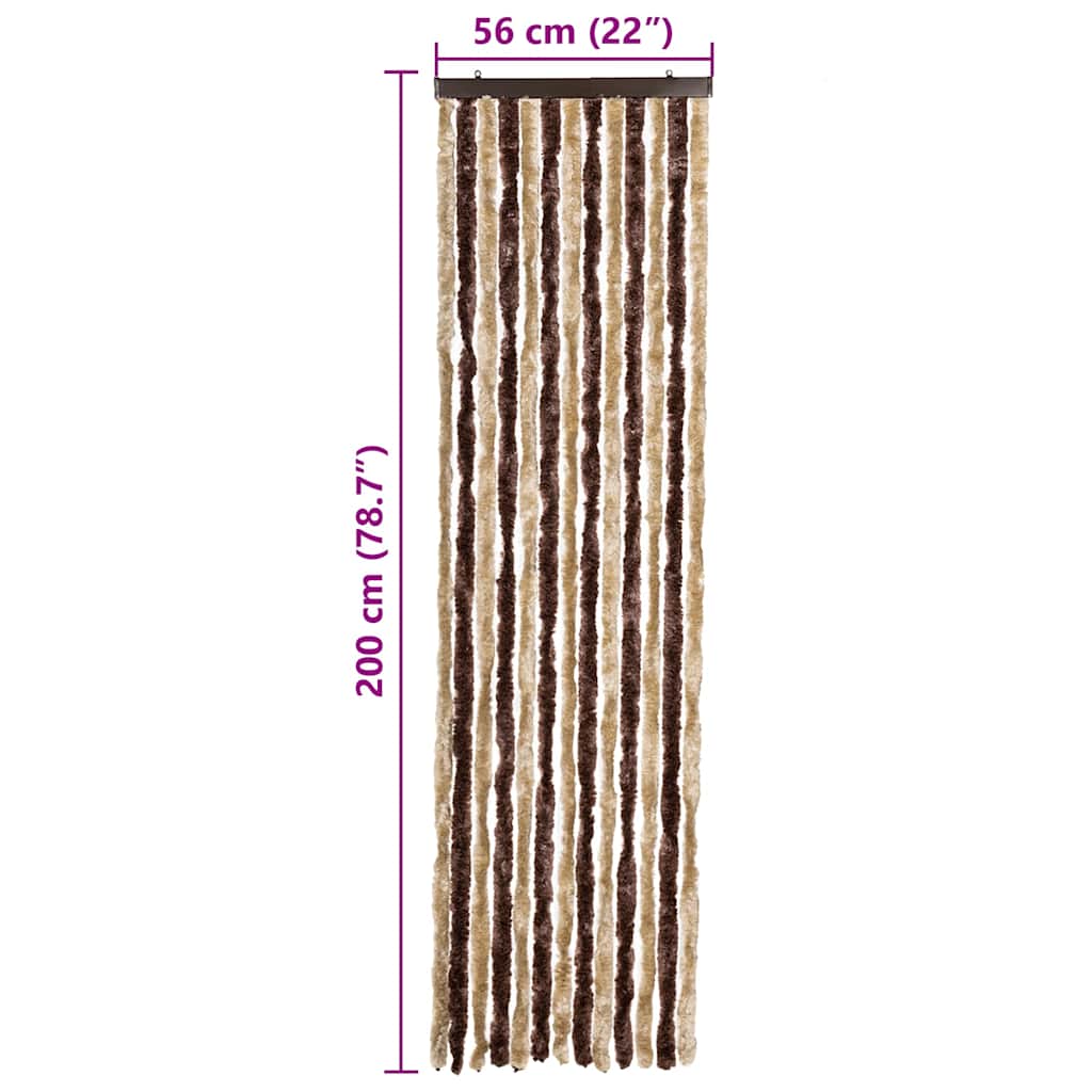 Insect Curtain Beige and Light Brown 56x200 cm Chenille