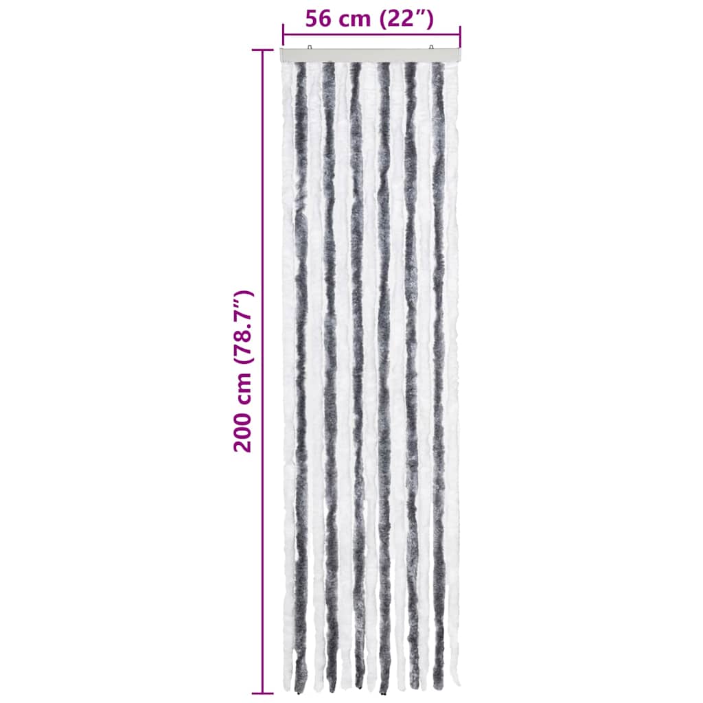 Insect Curtain Grey and White 56x200 cm Chenille