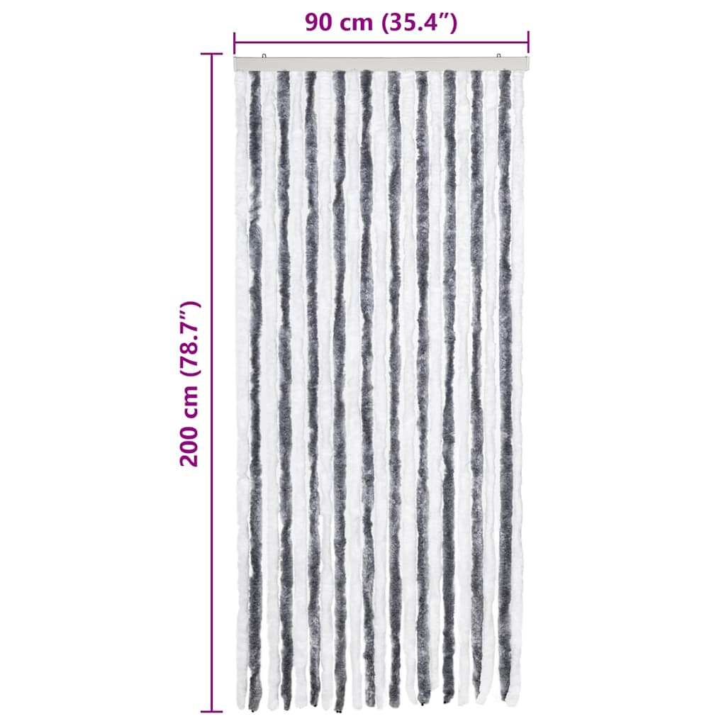 Insect Curtain Grey and White 90x200 cm Chenille