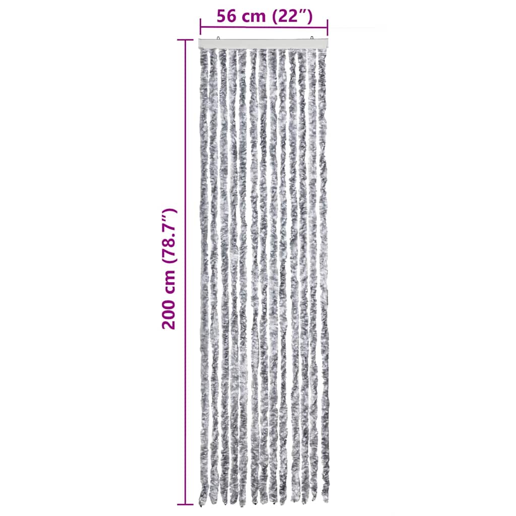 Insect Curtain White and Grey 56x200 cm Chenille