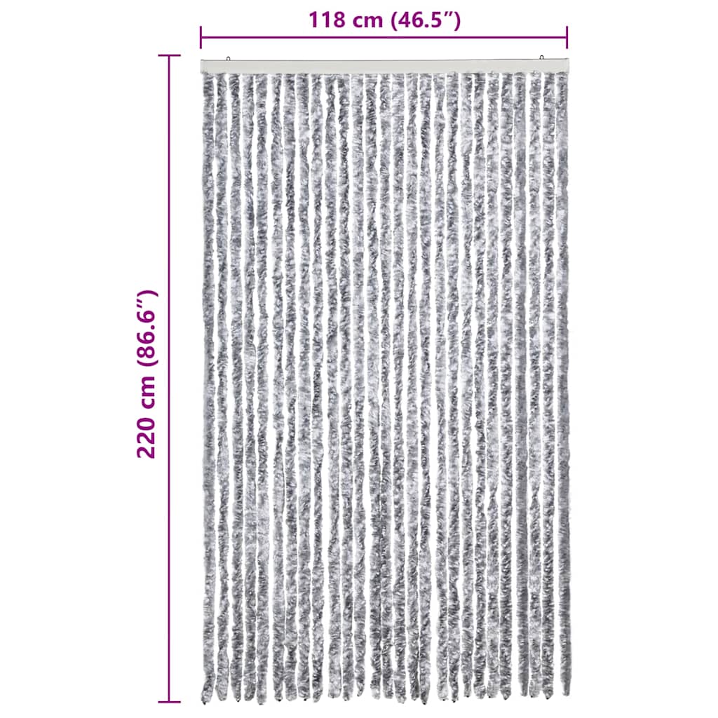Insect Curtain White and Grey 118x220 cm Chenille