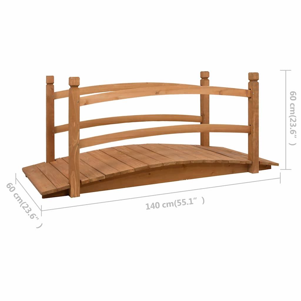 Garden Bridge | Natural Wood | Solid Firwood | Medium | Decorative Inlays
