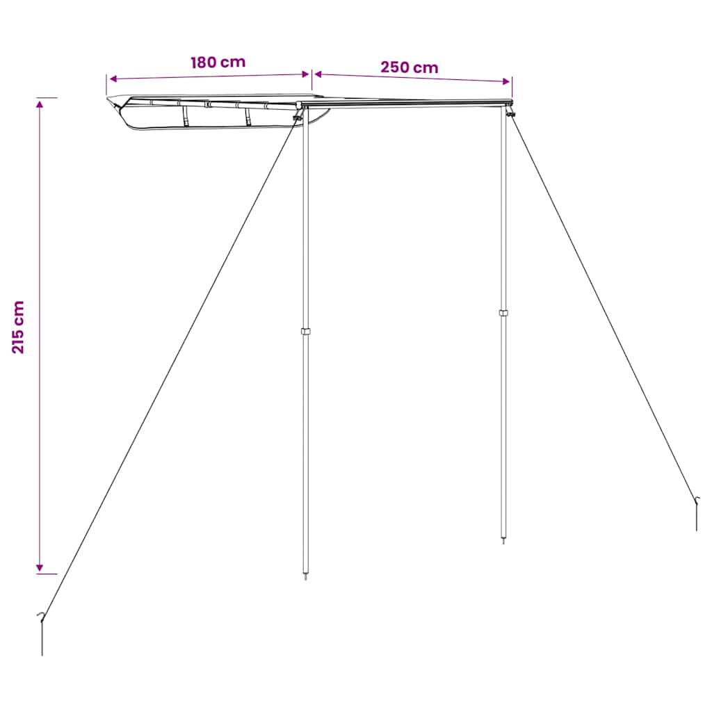 148135 vidaXL Camper & Caravan Awning 1,8x2,5x2,15 m Beige
