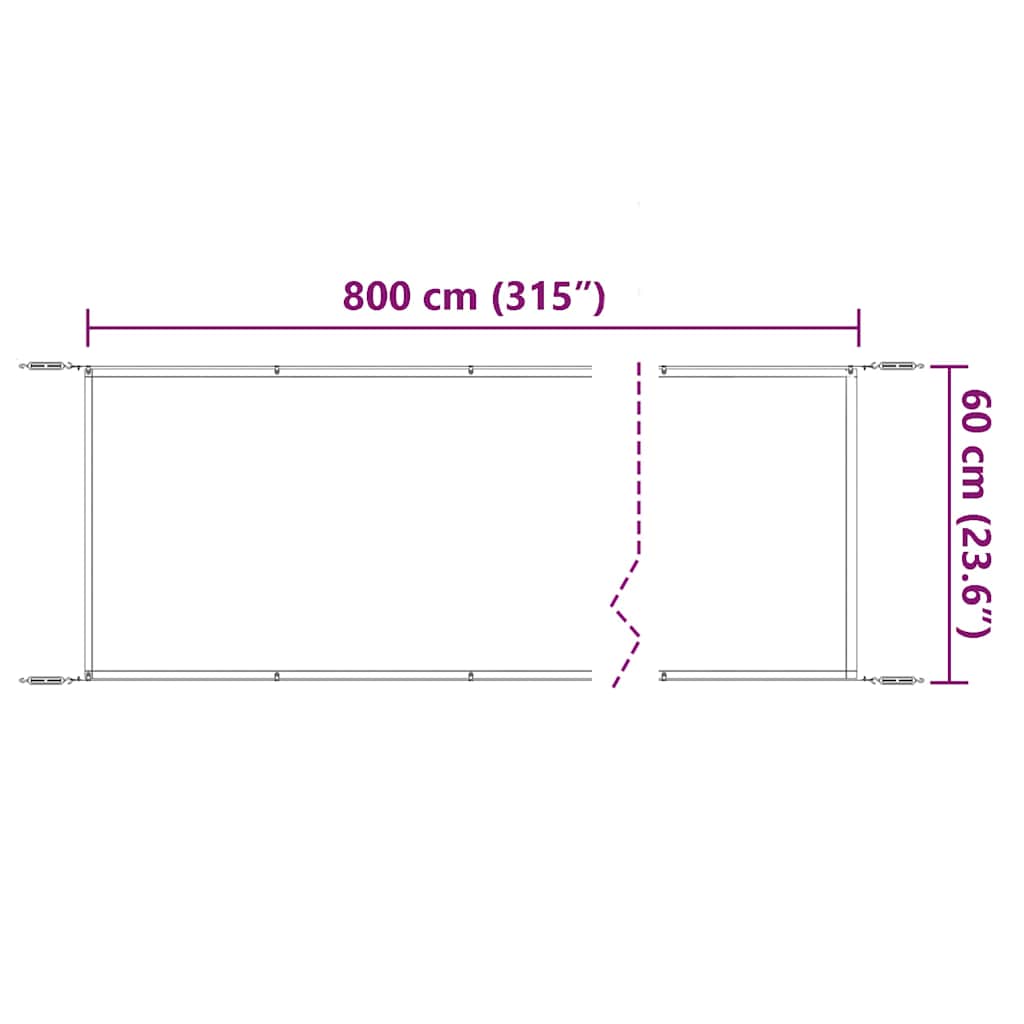 148301 vidaXL Vertical Awning Light Green 60x800 cm Oxford Fabric