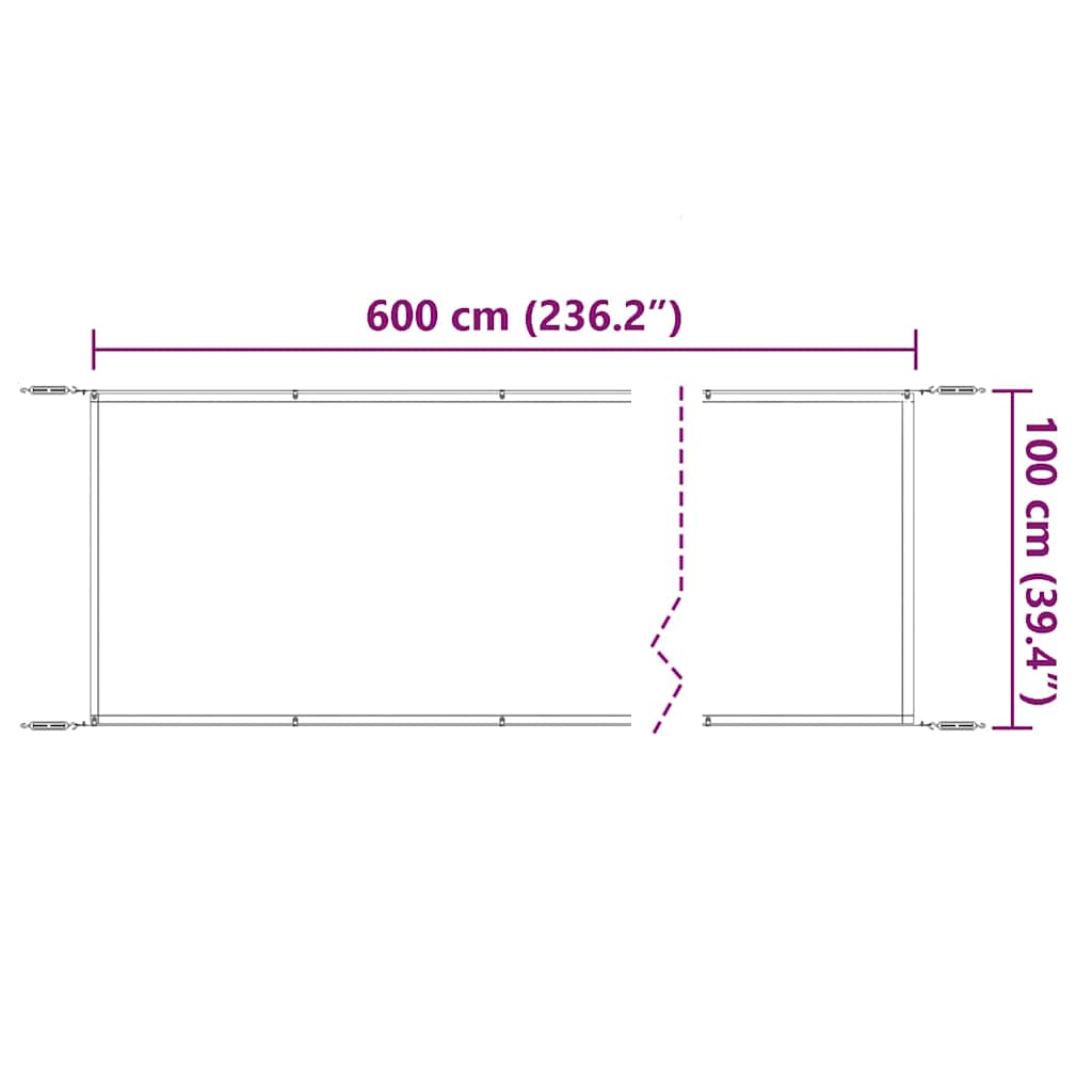 148307 vidaXL Vertical Awning Light Green 100x600 cm Oxford Fabric