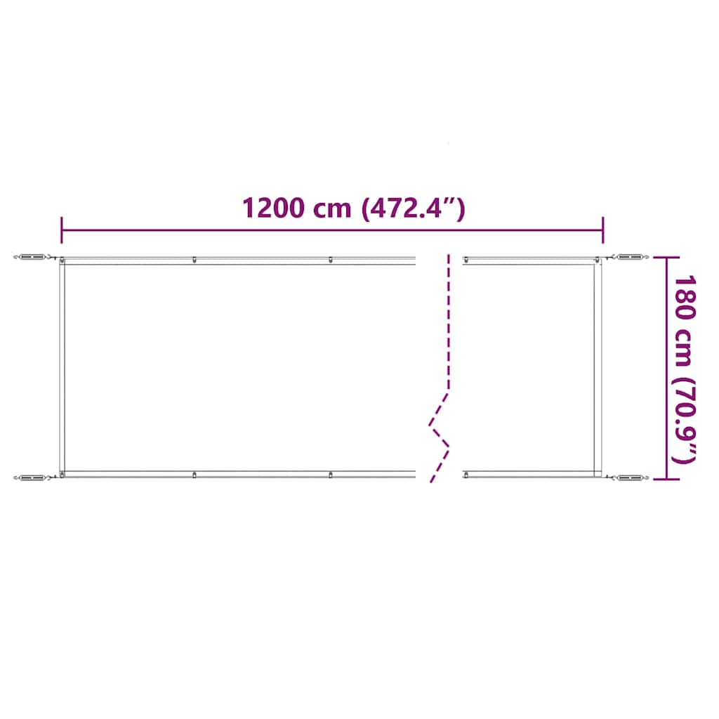 148471 vidaXL Vertical Awning Blue 180x1200 cm Oxford Fabric