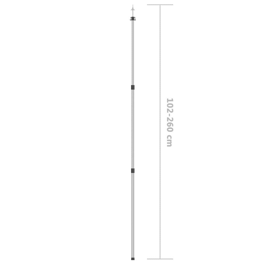 Telescopic Tarp Pole with Length of 102-260 cm Aluminum