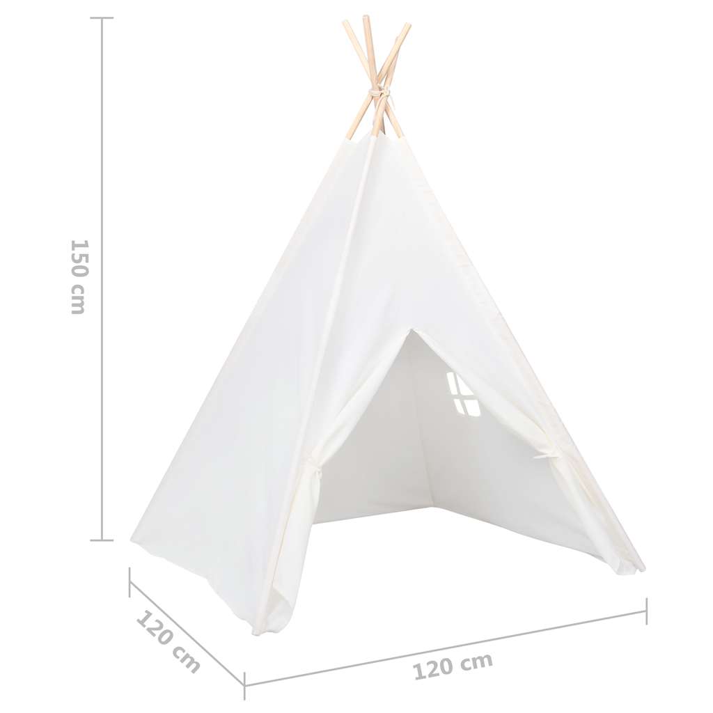 Kids Tent | White | Peach Skin (100% polyester), Solid Pine Wood | Large