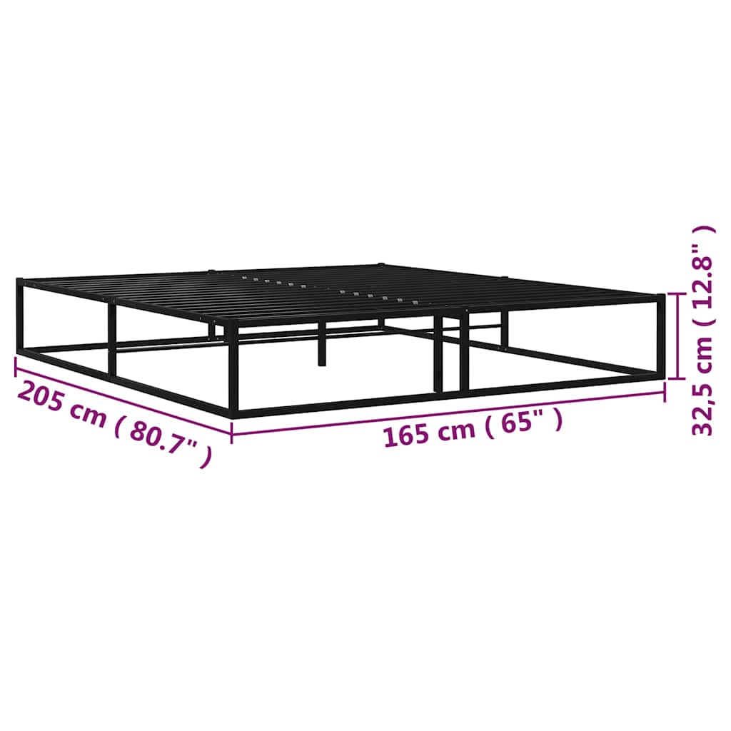 Bed Frame without Mattress Black Metal 160x200 cm