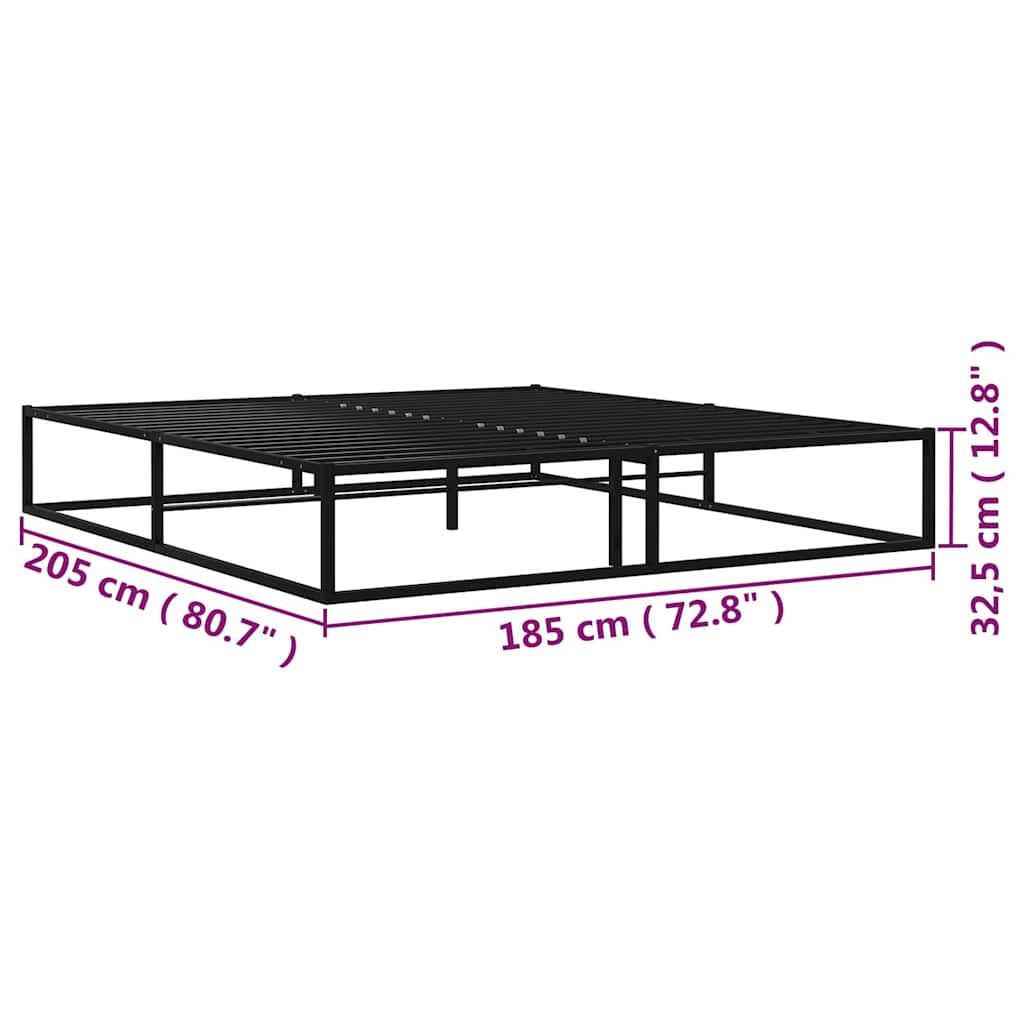Bed Frame | Black | Powder-coated metal | Super King | Durable