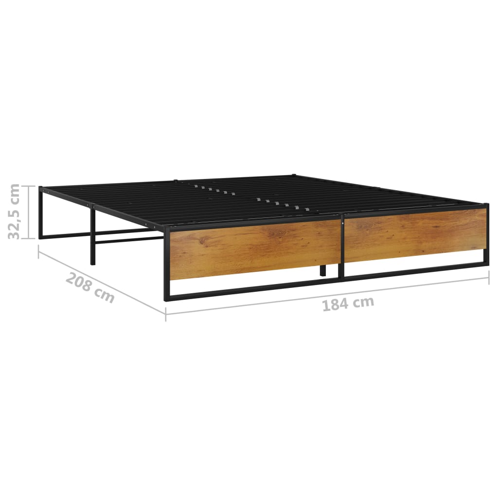 Bed Frame | Black | Powder-coated metal, melamine coated MDF | Super King