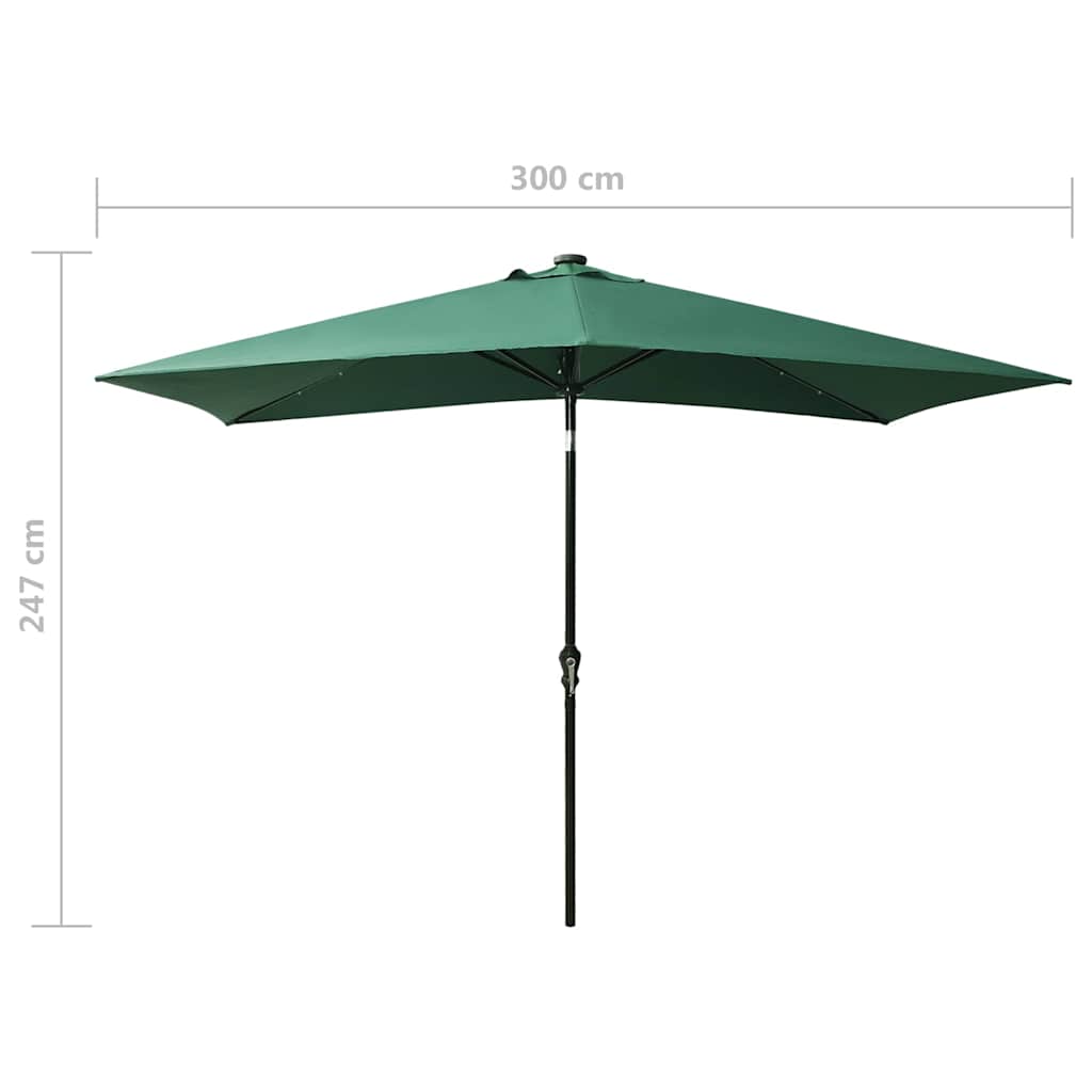 Garden Parasol | Green | Polyester | 2x3 m | Foldable | Garden Parasol