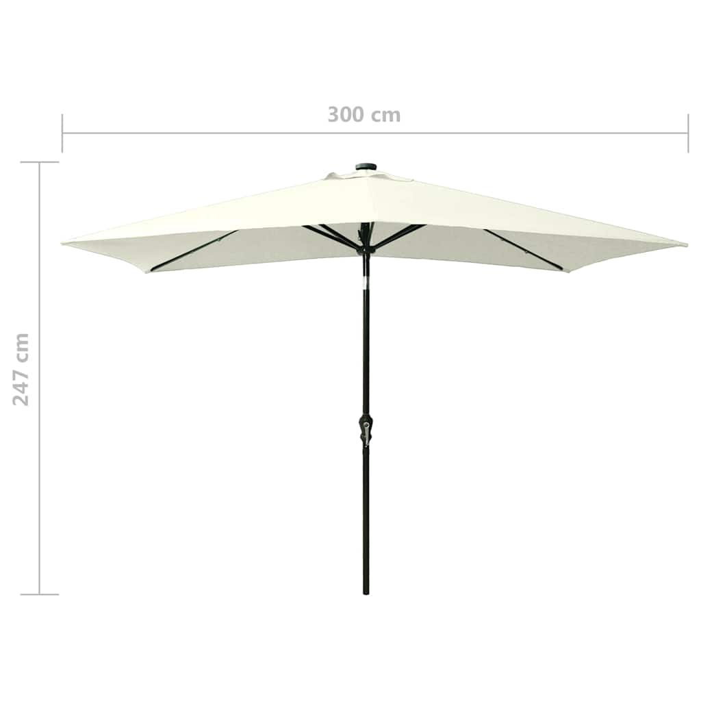 Garden Parasol | Sand | Polyester, Powder-Coated Steel | 2x3 m | Foldable