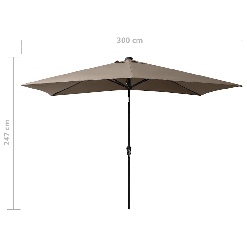 Garden Parasol | Taupe | Polyester and Powder-Coated Steel | 2x3 metres