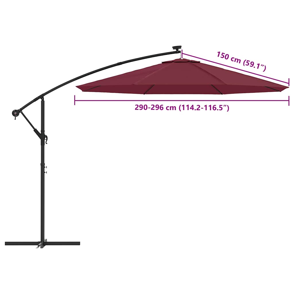 Replacement Fabric for Outdoor Parasol Bordeaux Red 300 cm