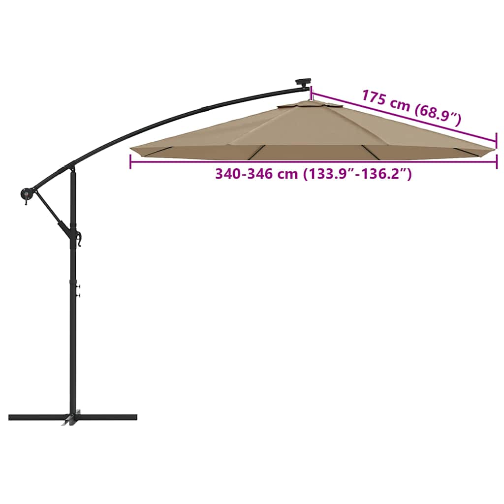 Replacement Fabric for Outdoor Parasol Taupe 350 cm