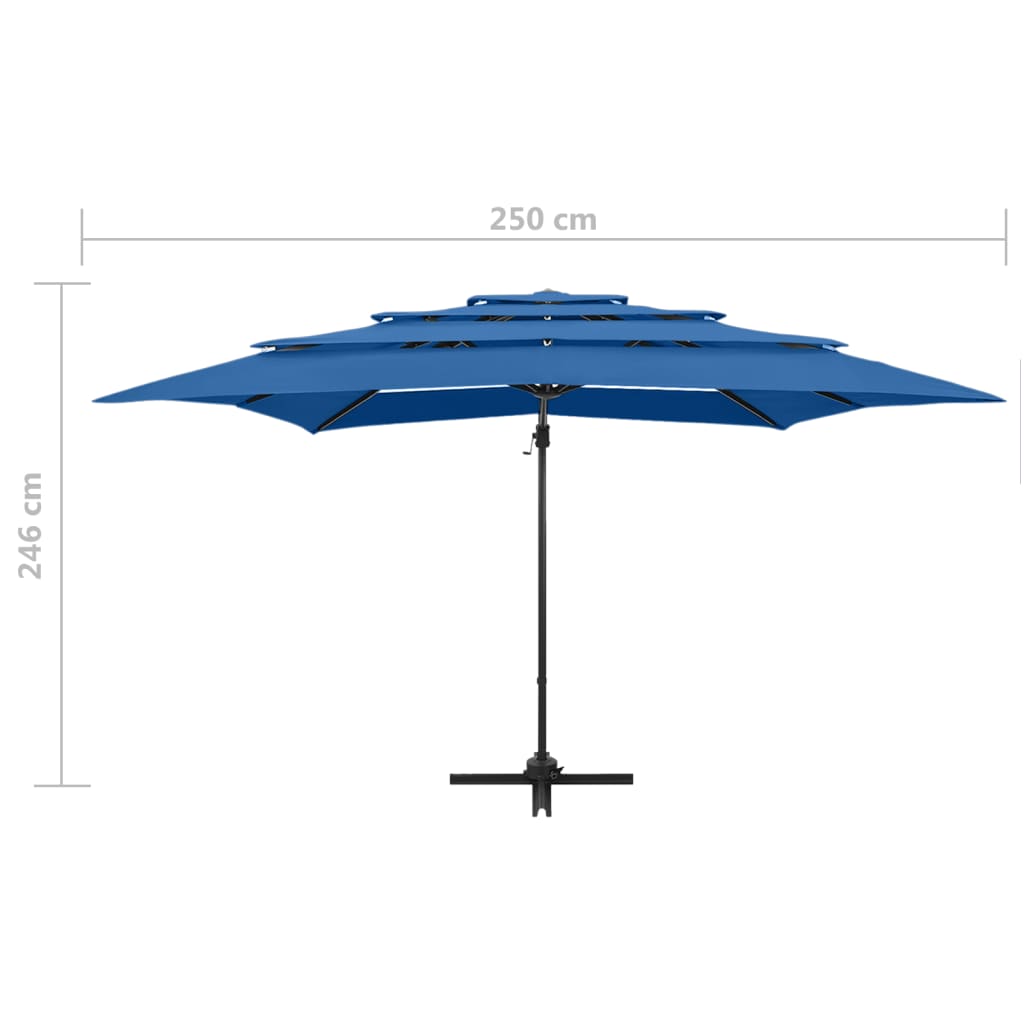 Garden Parasol | Azure Blue | Polyester | 250x250 cm