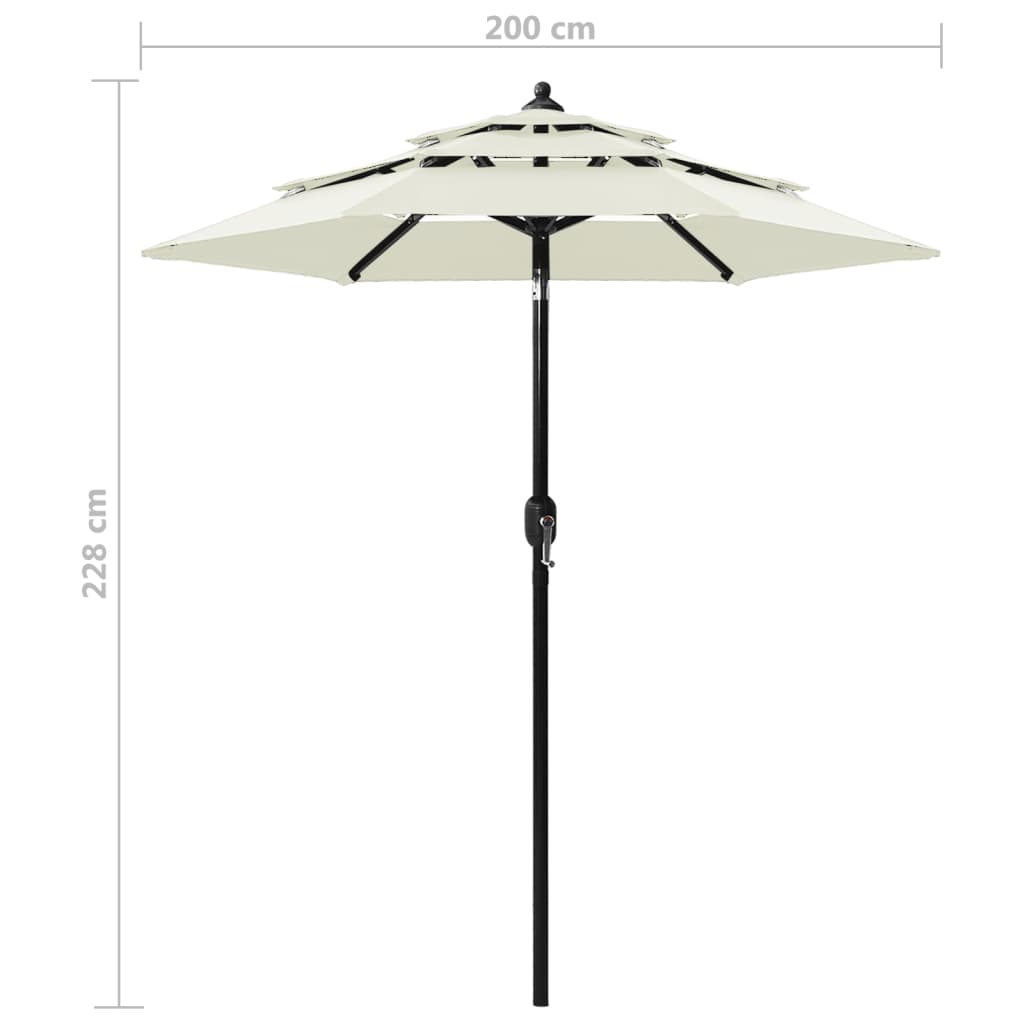 Parasol | Sand | Powder-Coated Aluminium, UV-Protected Polyester