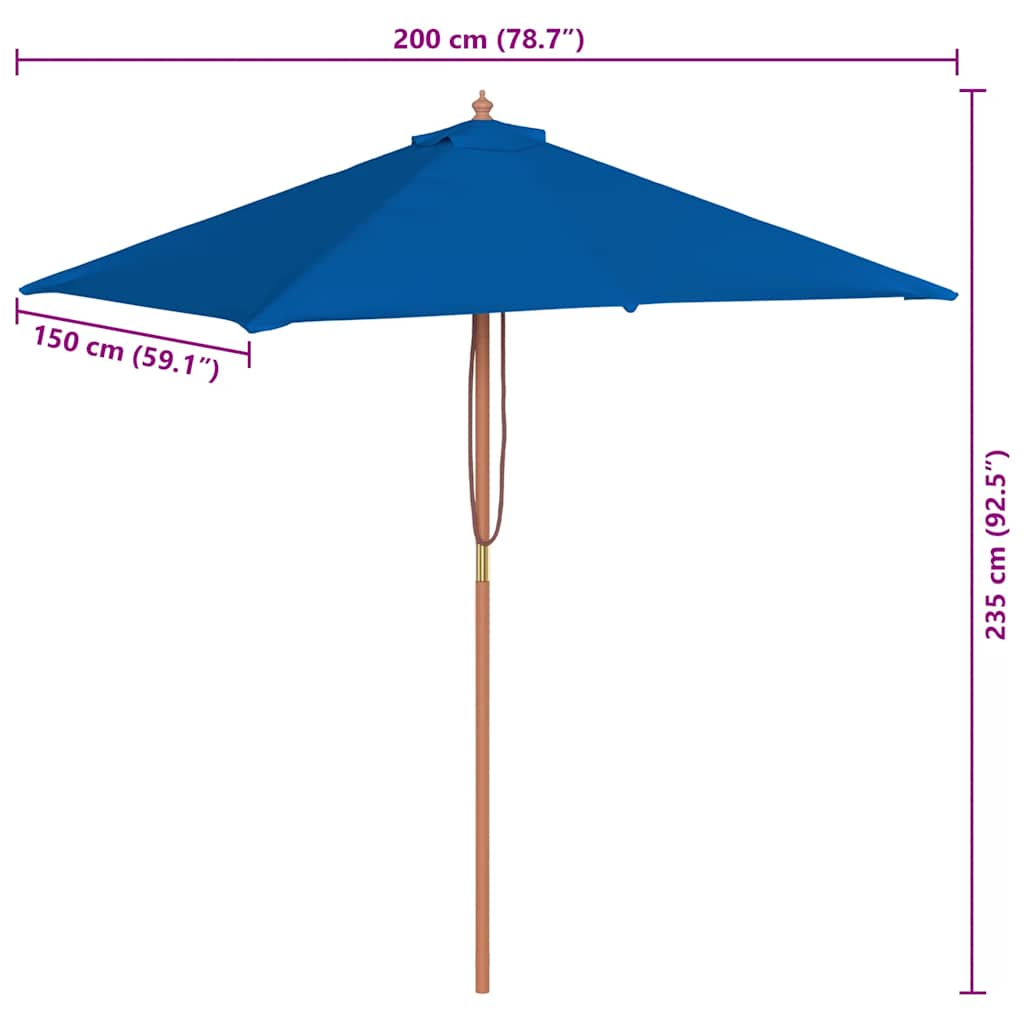 Garden Parasol | Blue | Fabric | 150x200 cm | Collapsible