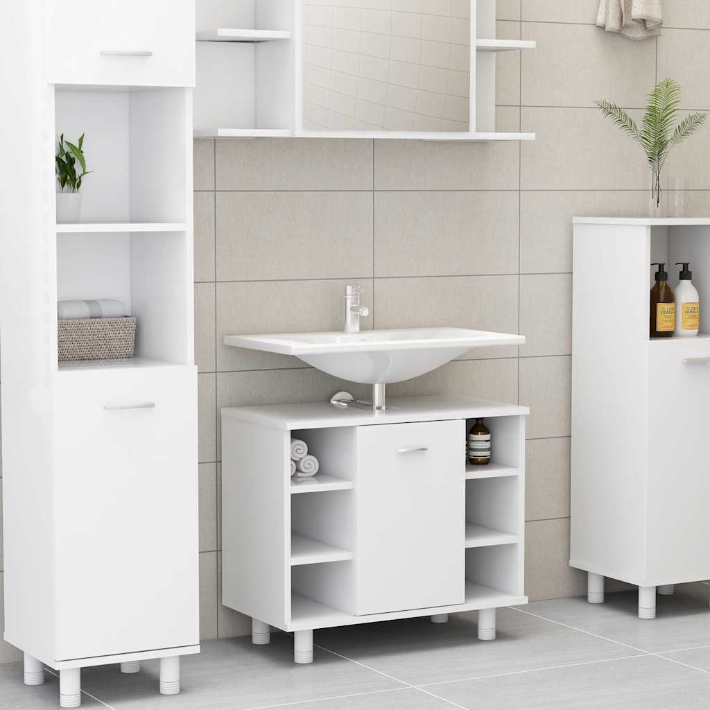 Bathroom Furniture Set | White | Engineered wood | Storage