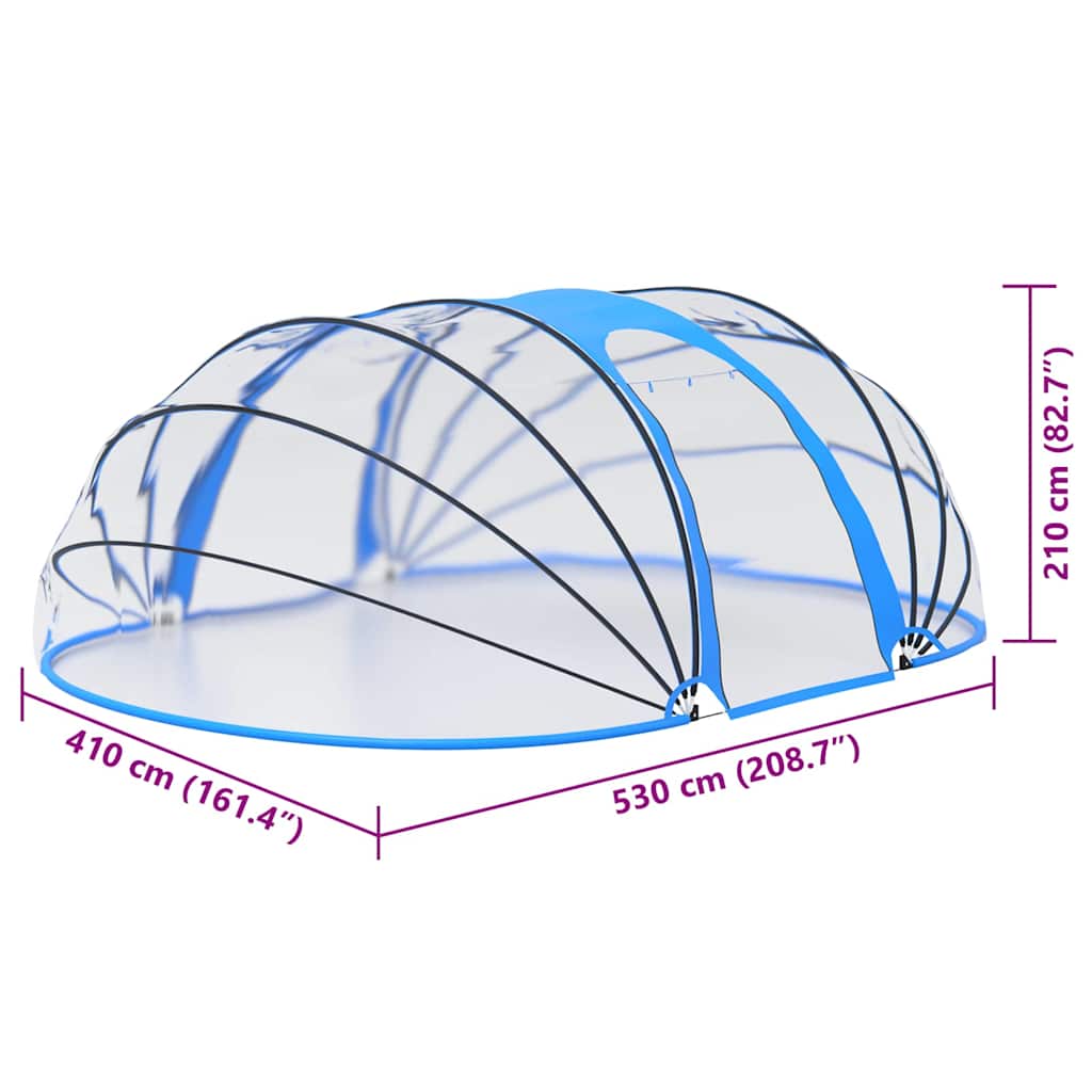 Pool Dome | Transparent with blue detailing | PVC | Large | Collapsible