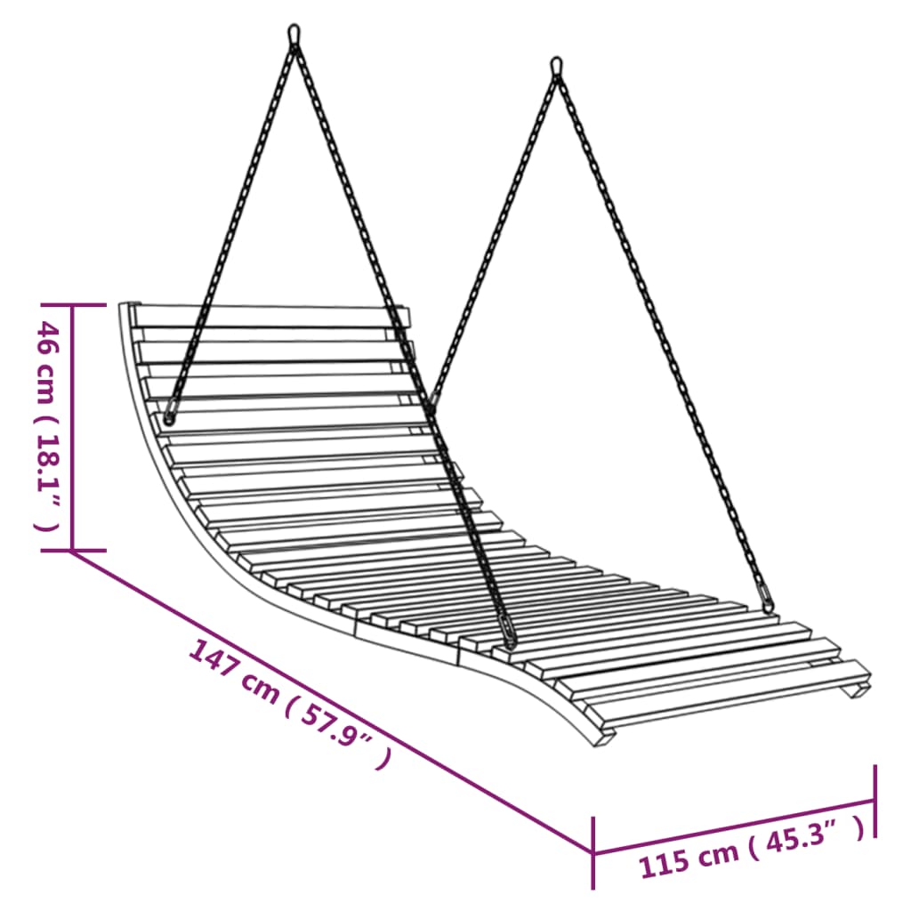 Swing Bed | Teak | Solid bent wood with teak finish