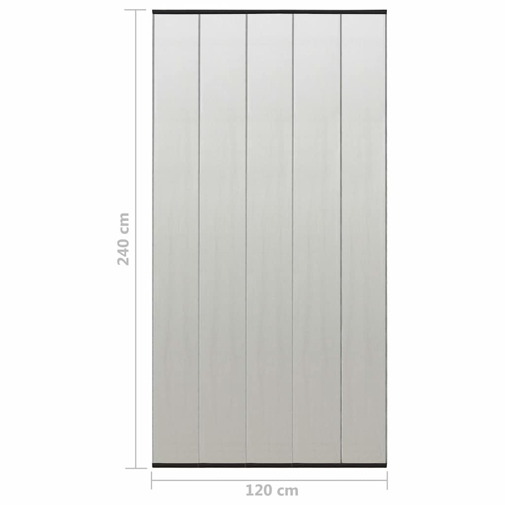 Insect Door Screen with 5-Piece Mesh Curtain Black 120x240 cm