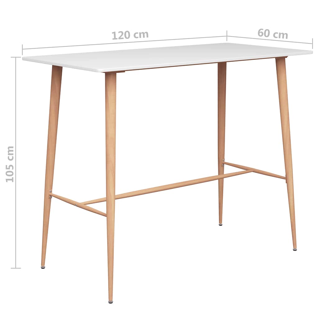 Bar Set | White | MDF | 7 Piece | Stackable | Bar Set | Rectangular