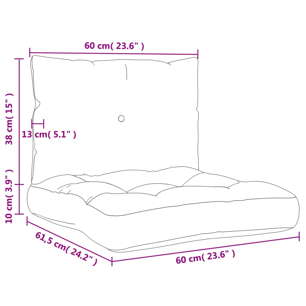 Pallet Cushions 2 pcs Gray Fabric