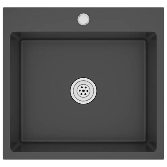Handmade Kitchen Sink Black Stainless Steel