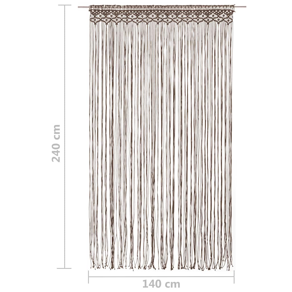 Macrame Curtain Taupe 140x240 cm Cotton