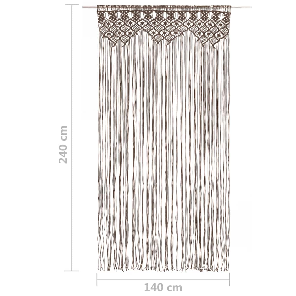Macrame Curtain Taupe 140x240 cm Cotton