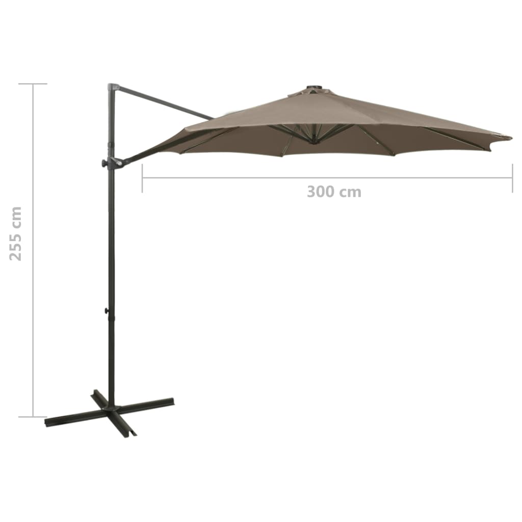 Cantilever Garden Parasol | Taupe | Polyester, Aluminium