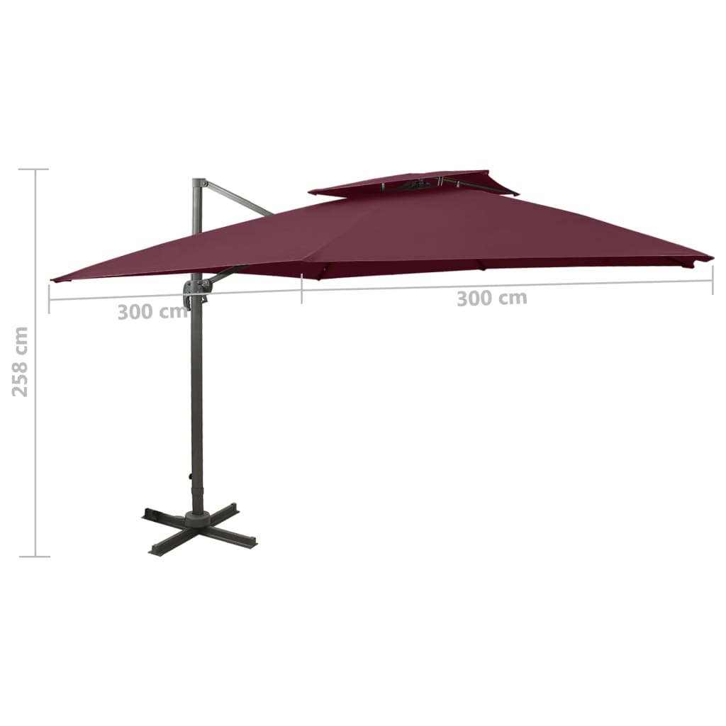 Cantilever Garden Parasol | Bordeaux red