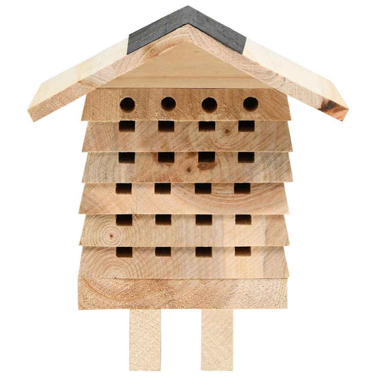 Bee House | Light Brown | Solid firwood | Small | Durable | Bee House
