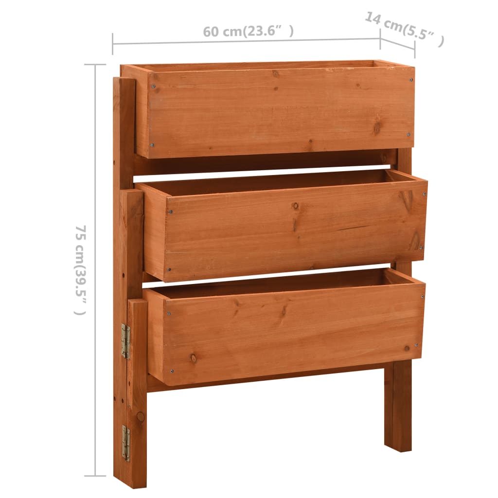 Planter Orange Solid Firwood Medium Foldable Planter