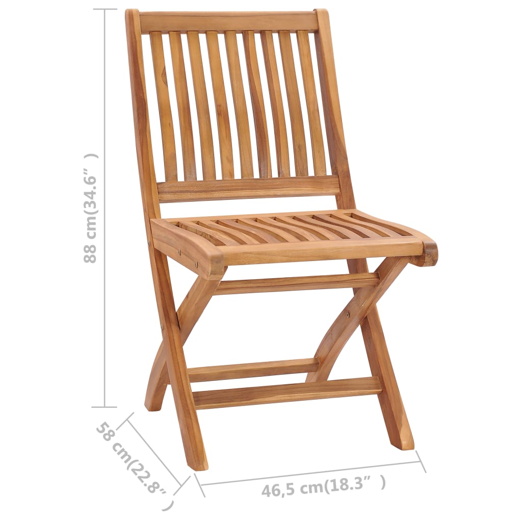 Folding Chairs 2 pcs Solid Teak Wood