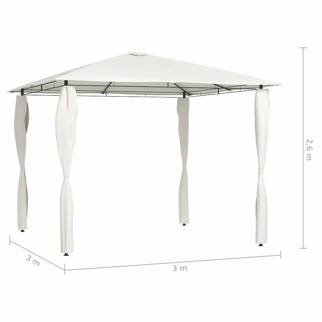 Gazebo | Cream | Fabric | 3x3 metres | Durable | Gazebo | Square | Modern