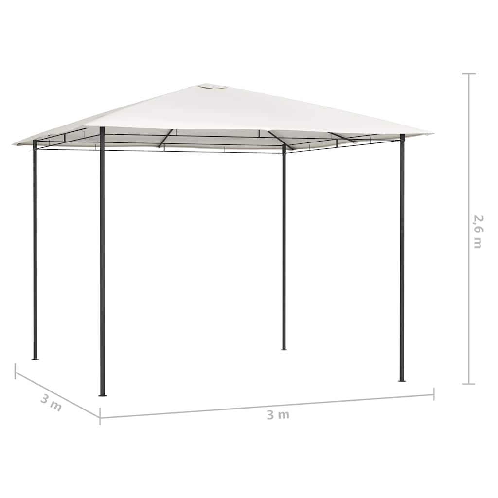Gazebo | Cream | Steel | 3x3m | Durable | Gazebo | Square | Modern