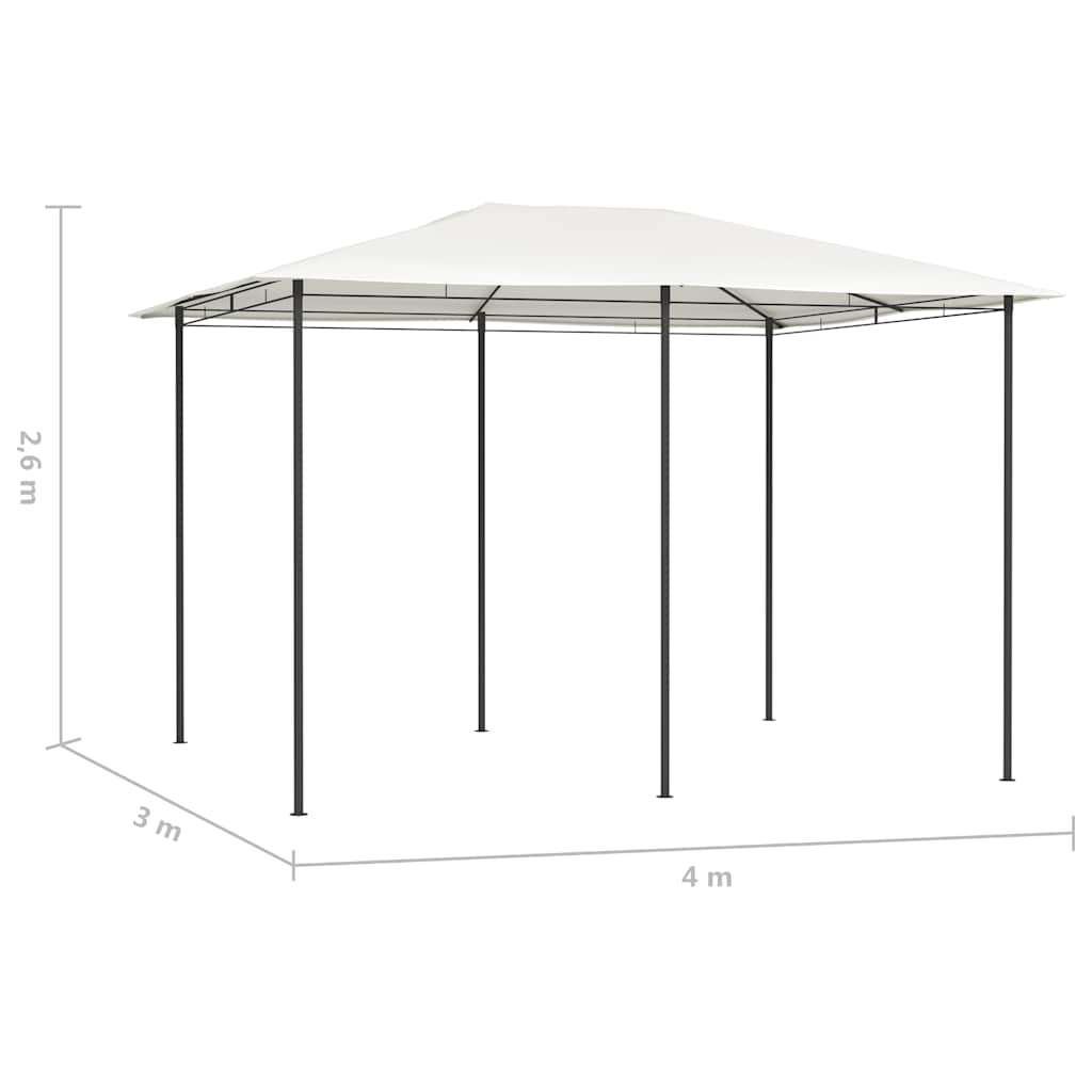 Gazebo | Cream | Fabric | 3x4x2.6 m | Durable | Gazebo | Rectangular