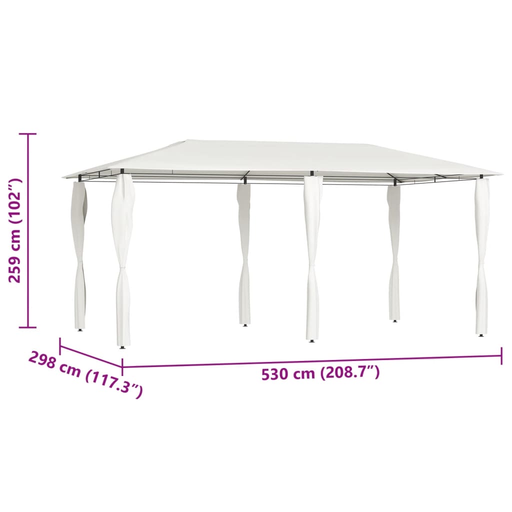 Gazebo | Cream | Fabric, Steel | 2.98x5.3x2.59 m | Durable | Gazebo