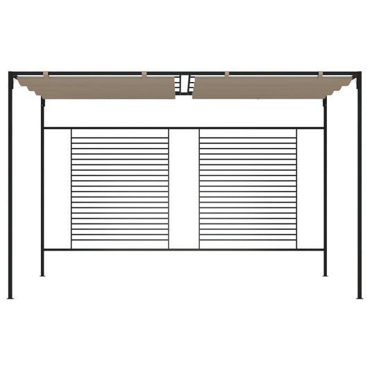 Gazebo with Retractable Roof 3x4x2.3 m Taupe 180 g/m²