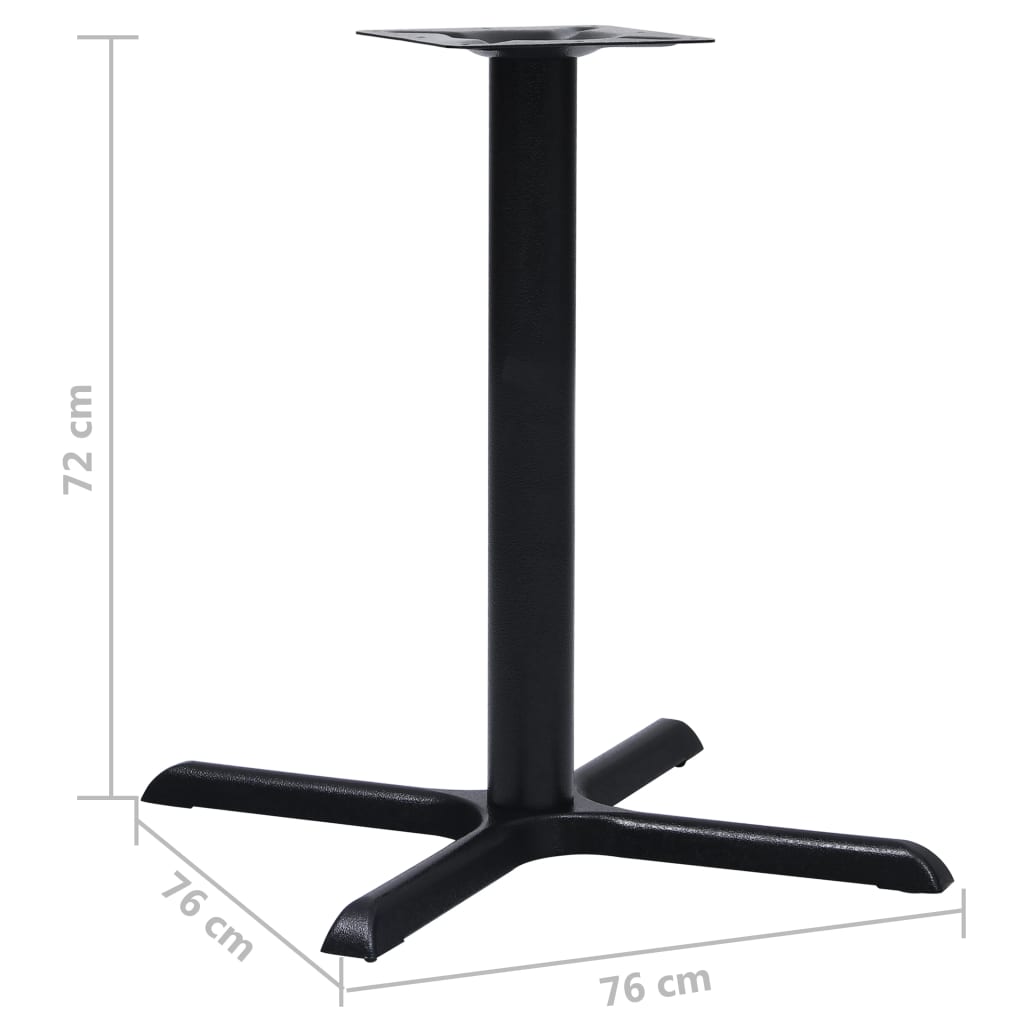 Bistro Table Leg Black 76x76x72 cm Cast Iron