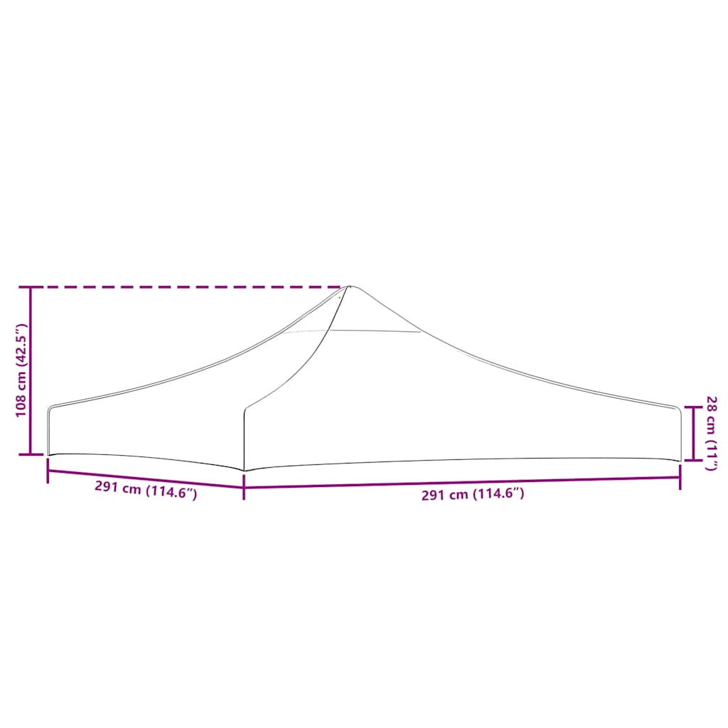 Party Tent Roof 3x3 m Green 270 g/m²
