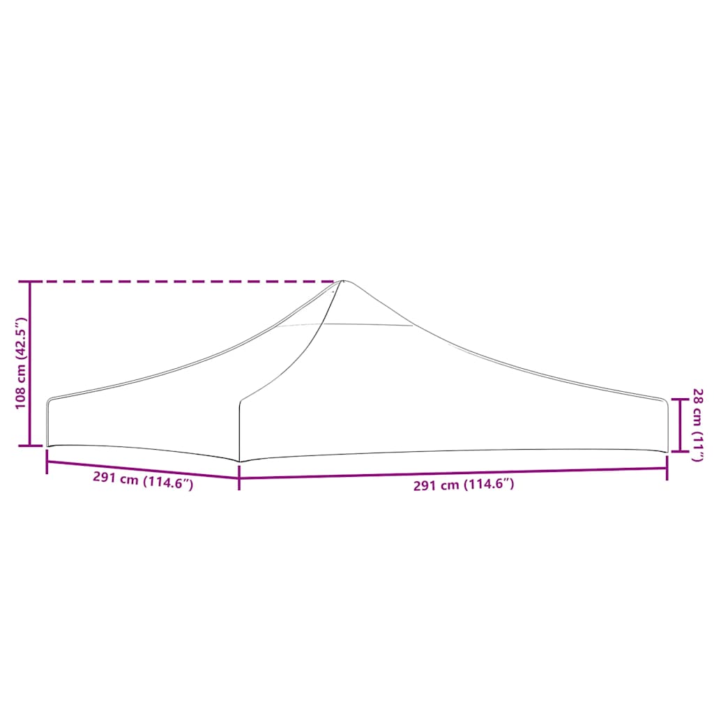 Party Tent Roof 3x3 m Terracotta 270 g/m²