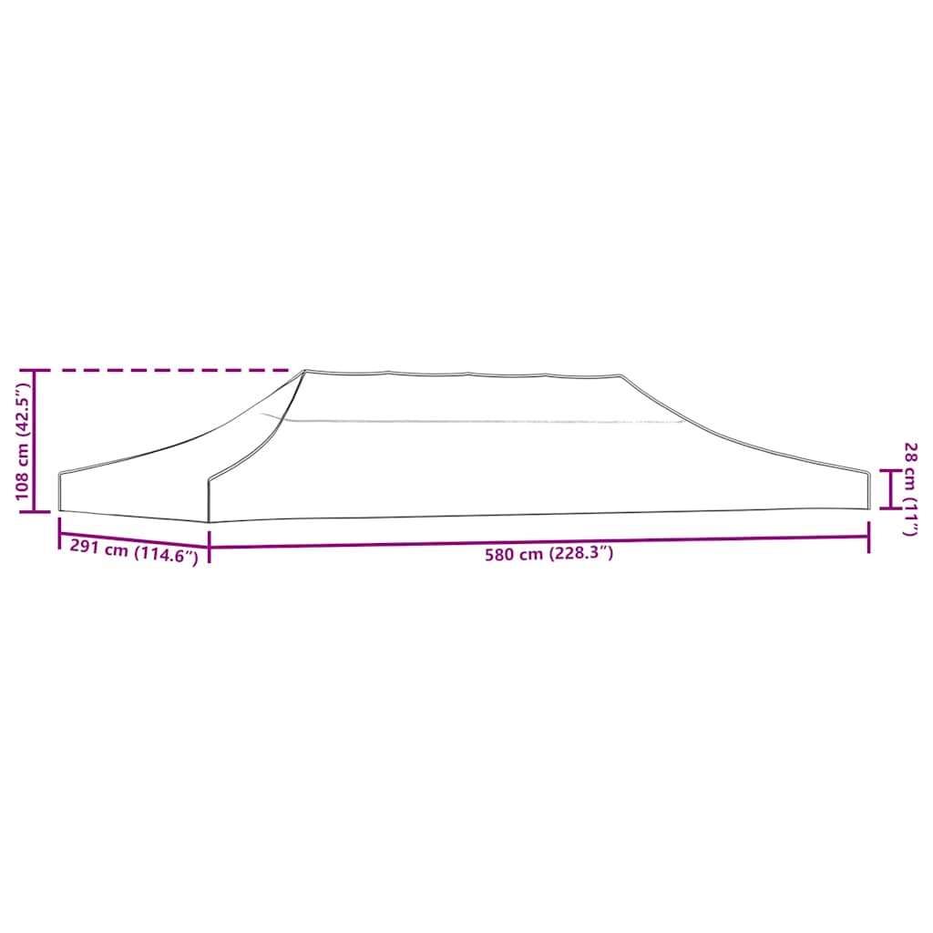 Party Tent Roof 6x3 m Yellow 270 g/m²